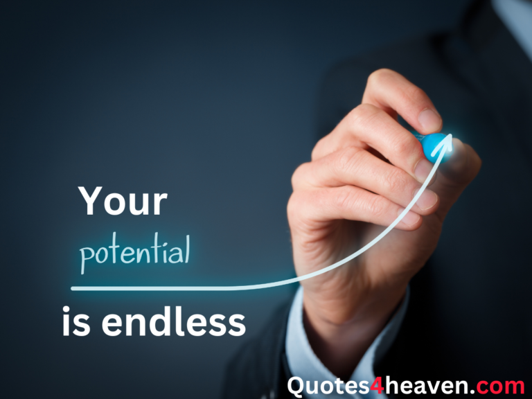 The image shows a hand holding a marker, drawing an upward-pointing arrow on a dark blue background. The text on the image reads: 'Unlock Your Potential,' symbolizing growth and progress