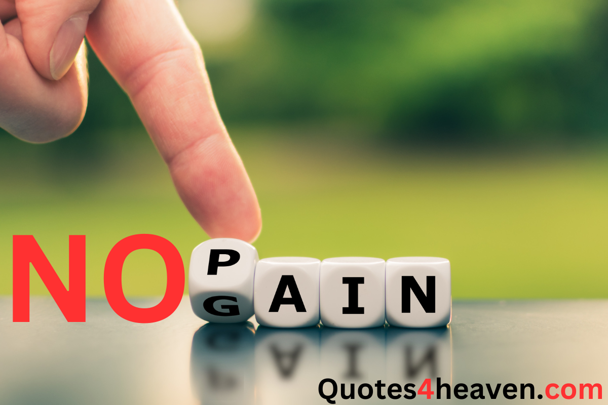 NO PAIN, NO GAIN. 